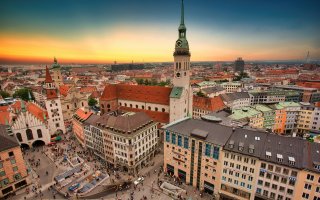 Munich's historic city centre from above. 